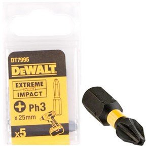 DeWalt 25mm Ph3 Impact Screwdriver Bit x5
