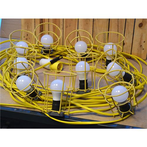 Faithfull FPPSLFESTLED 110v Festoon Lights (22m Cable with 10 LED Bulbs)