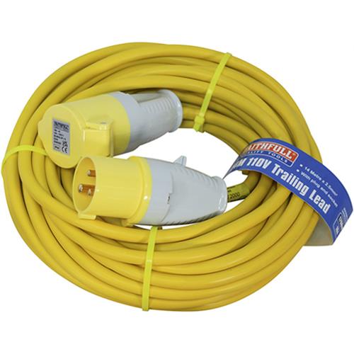 Faithfull 110v 16A Trailing Lead with a 14m x 2.5mm Cable