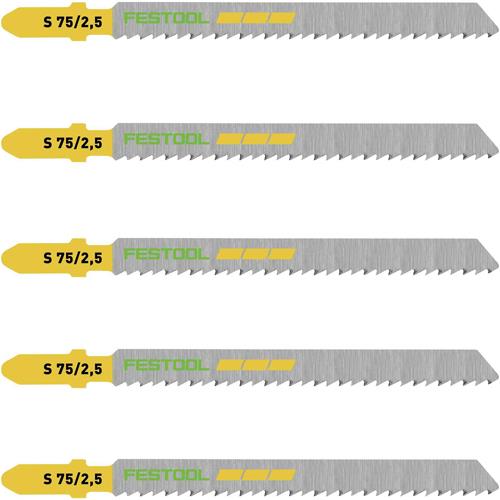 Festool 75mm HCS Fine Cut Jigsaw Blades for Wood (5pk)