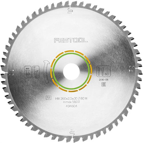 Festool TCT Sawblade 494604 260mm 60 Teeth