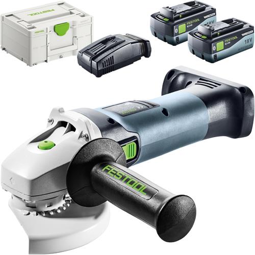 Festool AGC18 18V 125mm Heavy-duty Grinder (2x 8Ah)