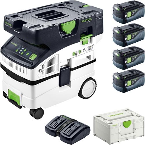 Festool CTLC MIDI 18V 15L L-class Extractor (4x 5.0Ah Bluetooth)