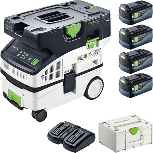 Festool CTLC MINI 18V 10L L-class Extractor (4x 5.0Ah Bluetooth)