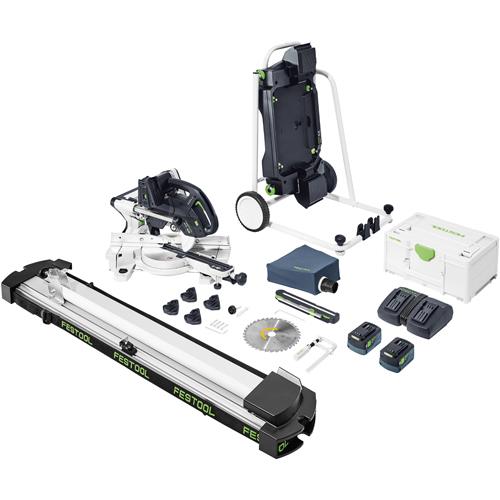 Festool KSC60 18V 216mm Mitre Saw Set (Underframe, 2x 5Ah Bluetooth)