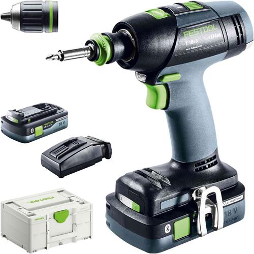 Festool T18+3 18V Brushless Drill Driver (2x 4Ah High-power)