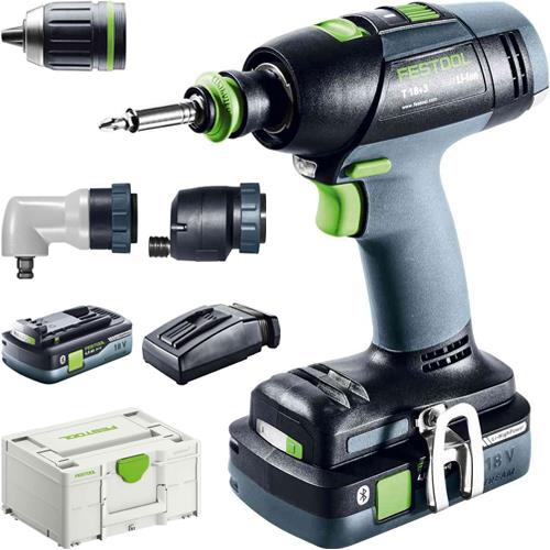 Festool T18+3 18V Brushless Drill Driver Set (2x 4Ah High-power)