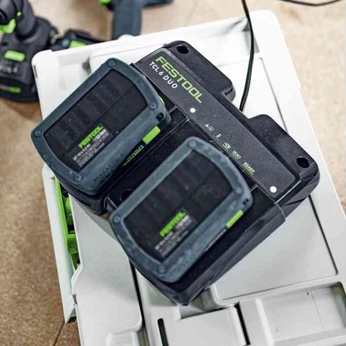 Festool TCL6 DUO 2-bay Rapid Charger & Energy Systainer Set