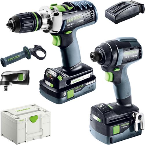 Festool 18V TID Impact Driver & PDC Combi Drill Set (1x 4Ah, 1x 5.2Ah)