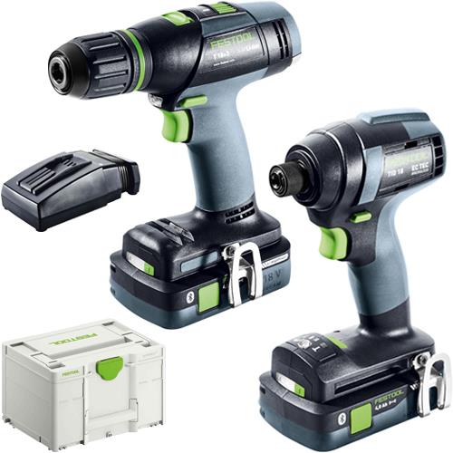 Festool 18V T18 Drill Driver & TID Impact Driver (2x 4Ah High-power)