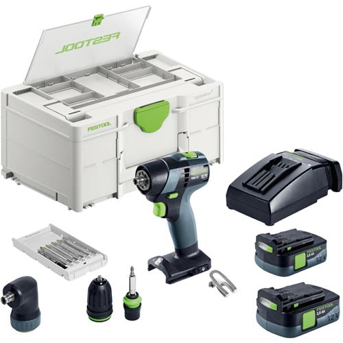 Festool TXS12 12V T-shape Drill Driver (2x 2.5Ah, Accessories)