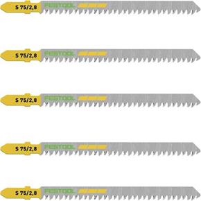 Festool 75mm HCS Straight Cut Jigsaw Blades for Wood (5pk)