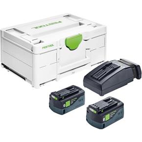 Festool Energy Set: 2x 5.2Ah Bluetooth Batteries, Charger &amp; Systainer
