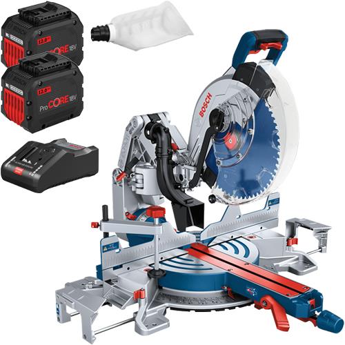 Bosch GCM18V-305GDC 18V BITURBO Mitre Saw (2x 12Ah ProCore)