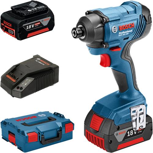 Bosch GDR18V-160 18V LightSeries Impact Driver (2x 5Ah, L-Boxx)