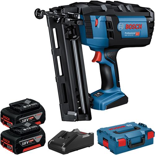 Bosch GNH18V-64M 18V Angled Finish Nailer (2x 5Ah)