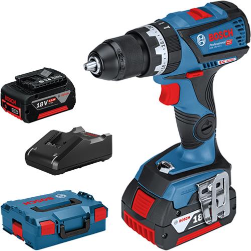 Bosch GSB 18V-60 C 18V Brushless Combi Drill (2x 4Ah)