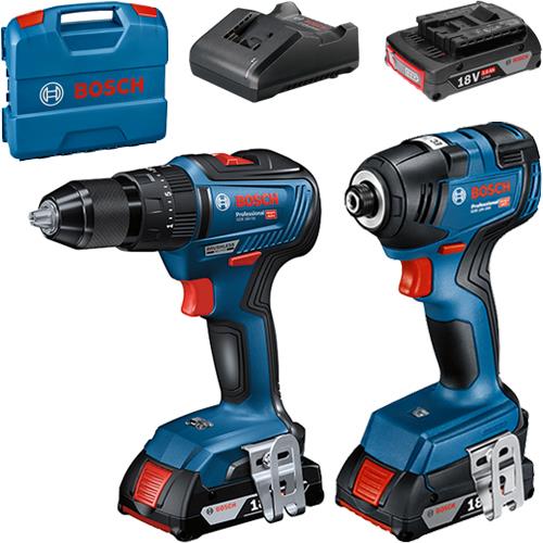 Bosch 18V GSB18V-55 Combi Drill & GDR18V-200 Impact Driver (3x 2Ah)