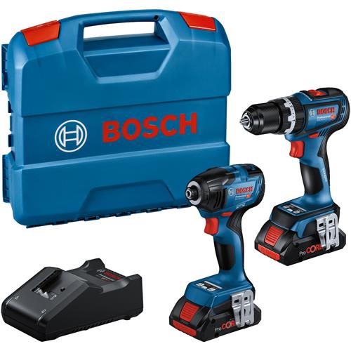 Bosch GSB18V90C Combi Drill & GDR18V210C Impact Driver (2x 4Ah PC)