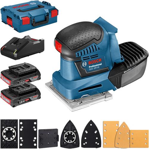 Bosch GSS 18V-10 18V Palm Sander (2x 2Ah)