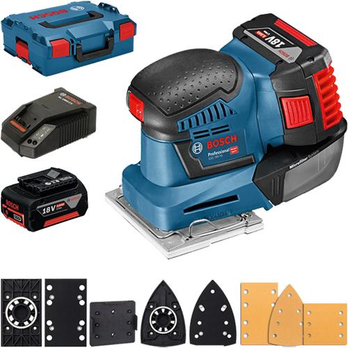 Bosch GSS18V-10 18V Orbital Palm Sander (2x 5Ah, Accs, L-Boxx)