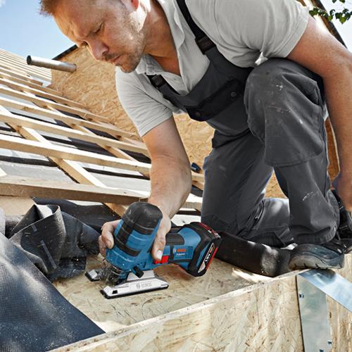 Bosch GST 18 VLI S 18V BodyGrip Jigsaw (2x 4Ah, 3x Blades, LBoxx)