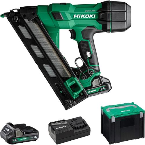 Hikoki NT1865DAA 18V 15G Angled Finish Nailer (2x 2Ah)