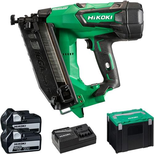 Hikoki NT1865DMB 18V 16G Angled Finish Nailer (2x 5Ah)