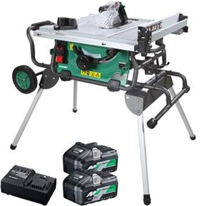 Hikoki C3610DRJ 36V 254mm Table Saw (2x 4Ah MultiVolt, Leg Stand)