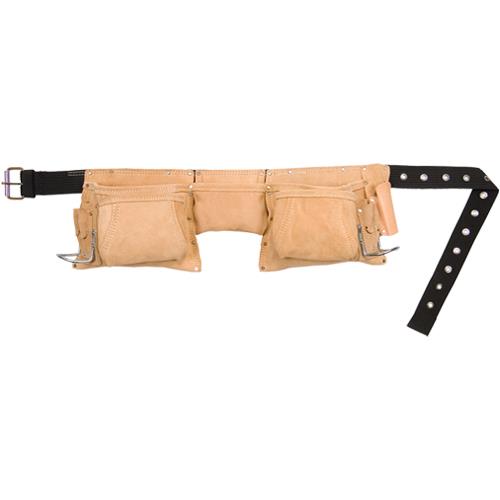 Kuny's AP719 Journeyman Half Apron - Leather Carpenter's Tool Apron With Nail Pockets & Hammer Holder
