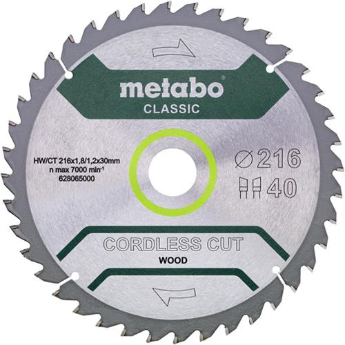 Metabo 'Cordless Wood' Circular Saw Blade 216mm x 30mm x 40T