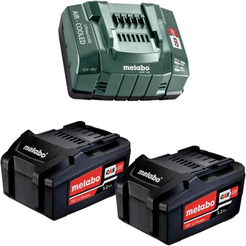 Metabo 18V 5.2Ah Li-Power Battery Set with ASC 145 Fast Charger