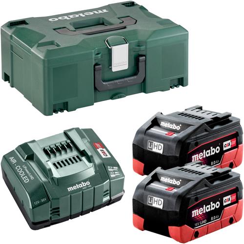 Metabo 18V 8Ah LiHD Battery Set with ASC 145 Fast Charger & MetaLoc