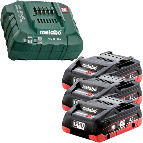 Metabo 18V Battery Kit: 3x 4Ah LiHD + ASC30-36V Charger