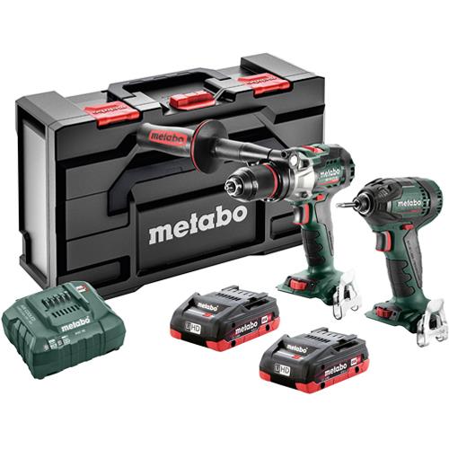 Metabo 18V Brushless Combi Drill & Impact Driver Set (2x 4Ah LiHD)