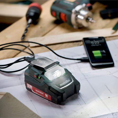 Metabo 12V/USB Charger Adaptor + LED Light (14.4V/18V Compatible)