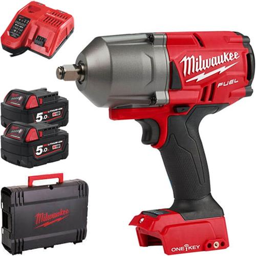 Milwaukee M18ONEFHIWF12 18V 1/2" 1356Nm ONE-KEY Impact Wrench (2x 5Ah)