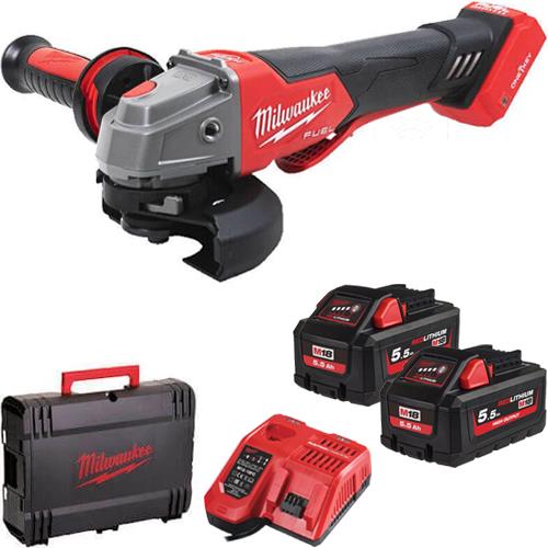 Milwaukee M18ONEFSAG115XPDB 18V 115mm ONE-KEY Grinder (2x 5.5Ah)