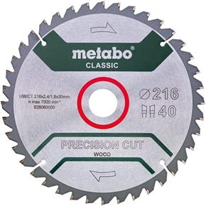 Metabo 'Precision Wood' Mitre Saw Blade 216mm x 30mm x 40T