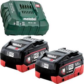 Metabo&nbsp;18V&nbsp;Battery Kit: 2x 18V 5.5Ah LiHD + ASC30-36V Charger