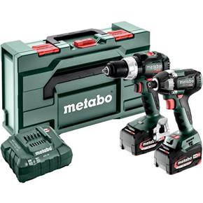 Metabo 18V SB18LTBL Combi Drill &amp; SSD18LT200BL Impact Driver (2x 5.2Ah)