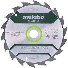 Metabo Wood Cordless Saw Blade 165mm x 20mm x 18T