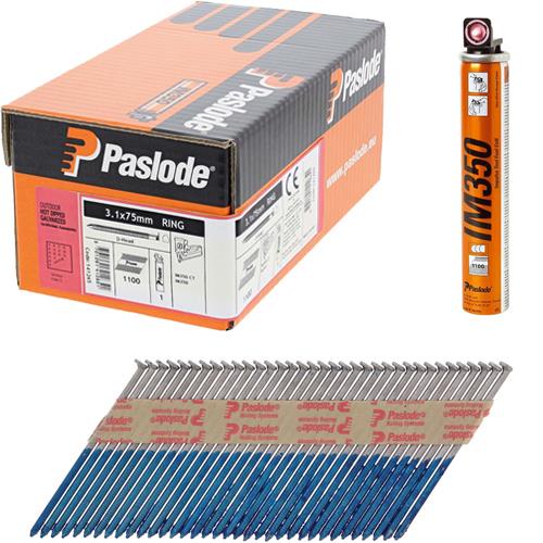 Paslode 75mm HD/Galv Ring Nails IM350 1100pk