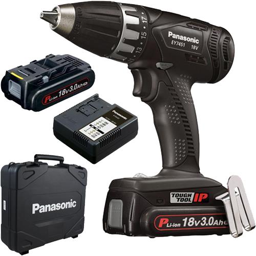Panasonic EY7451 PN2G 18V Drill Driver with 2x 3.0Ah Compact Batteries