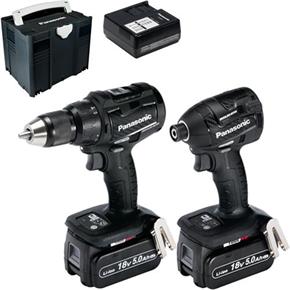 Panasonic EYC225 18V Brushless Combi Drill + Impact Driver (2x 5Ah)