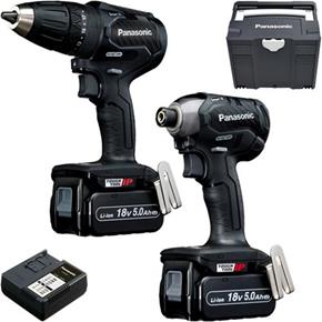 Panasonic EYC241 18V Brushless Combi Drill &amp; Impact Driver (2x 5Ah)