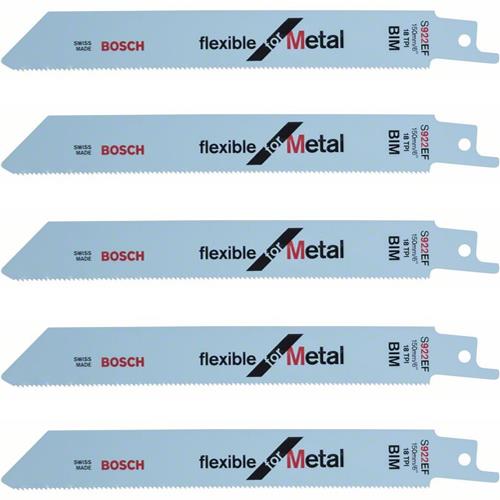 2 Bosch S922EF Reciprocating Saw Blades 6" 150mm for SHEET METAL PROFILES PIPES