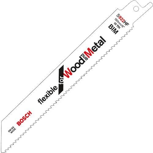 Bosch S922HF Sabre Saw Blade Wood+Metal (5pk)