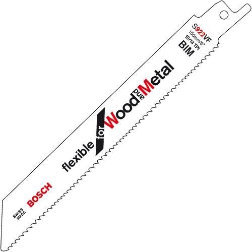 Bosch S922VF Sabre Saw Blade Wood+Metal (5pk)