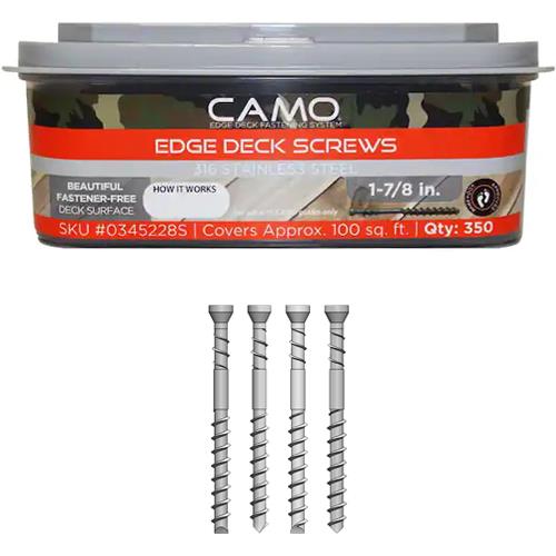 Camo 48mm 316 Stainless Steel Edge Deck Screws (350pk)